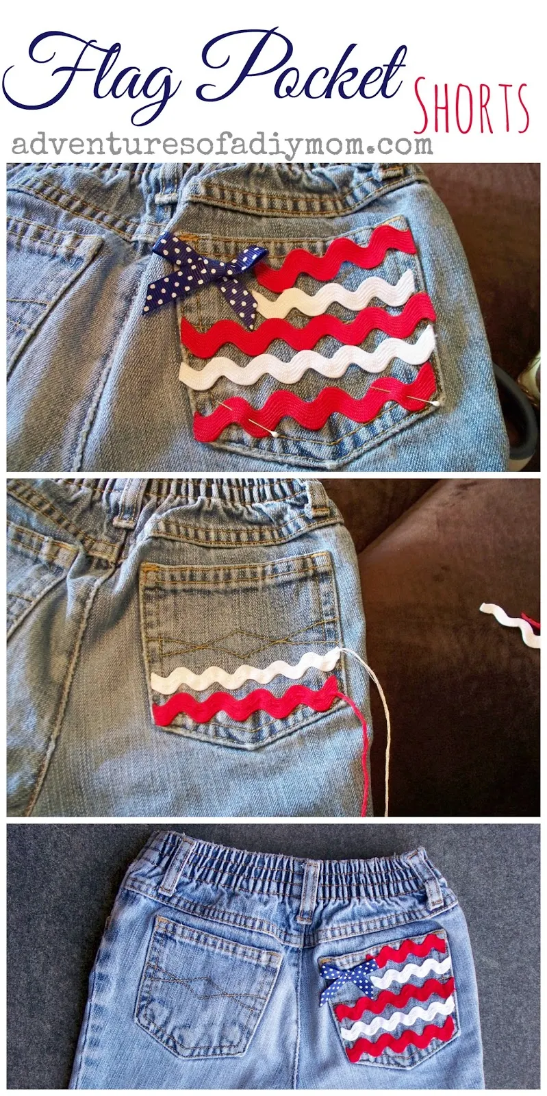 Flag Pocket - Cut Off Jean Shorts Series