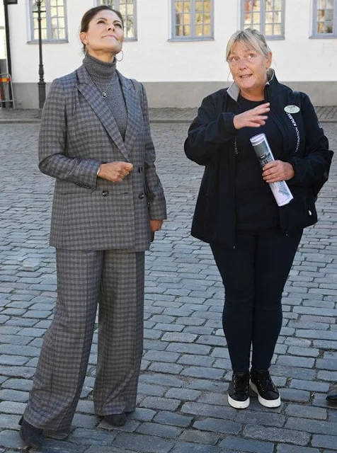 Crown Princess Victoria wore new ash check Sandy blazer and Carlotta ash check pants from By Malina