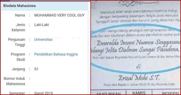 7 Nama-Nama Unik Orang Indonesia Ini Bisa Bikin Ketawa, Kreatif Banget