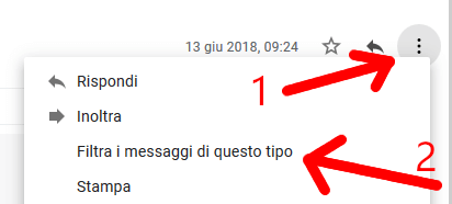 Filtra i messaggi di questo tipo