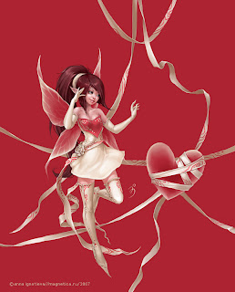 cute fairy for valentine card