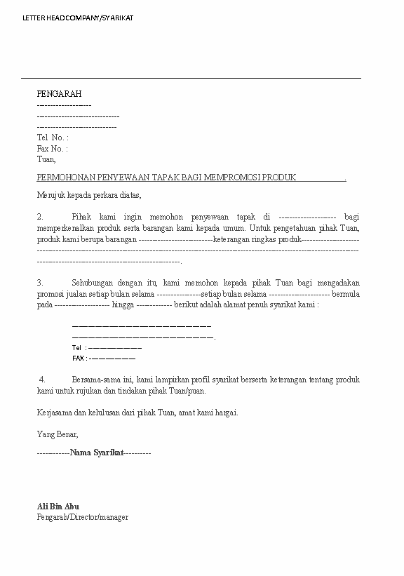 Contoh Surat  Share The Knownledge