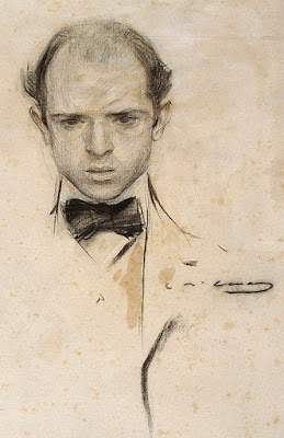 A young Pau Casals, by Ramon Casas