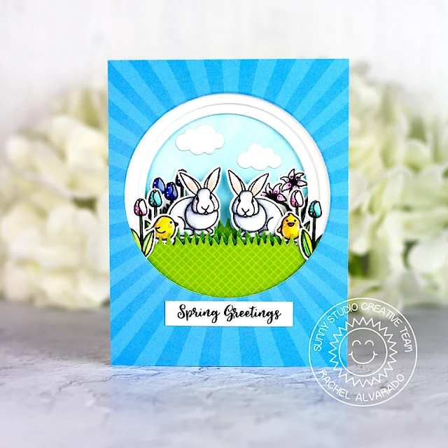 Sunny Studio Stamps: Spring Greetings Easter Wishes Spring Themed Spring Greetings Card by Rachel Alvarado