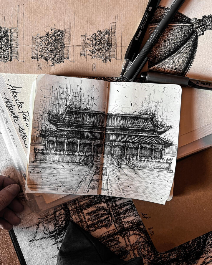 10-forbidden city-china-architecture-sketches-antonella-positano-www-designstack-co