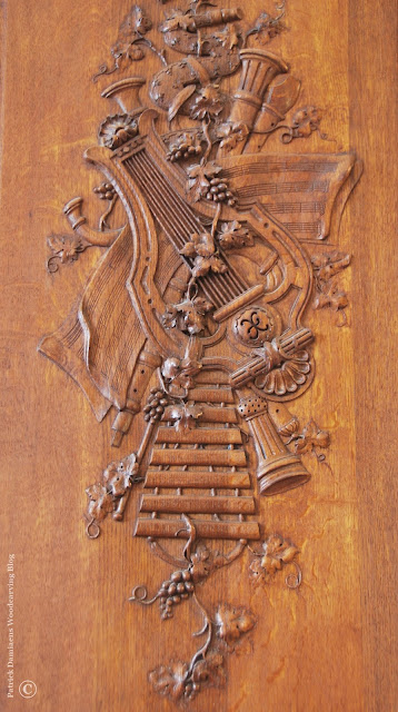 Ornamental wood carving carved on paneling | Louis XVI paneling carved | architectural woodcarving