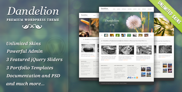 Dandelion - Powerful Elegant Wordpress Theme Free Download by ThemeForest.