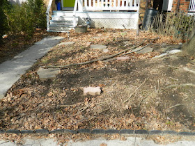 Mount Pleasant East Davisville Spring Front Garden Cleanup Before by Paul Jung Gardening Services a Toronto Gardening Company