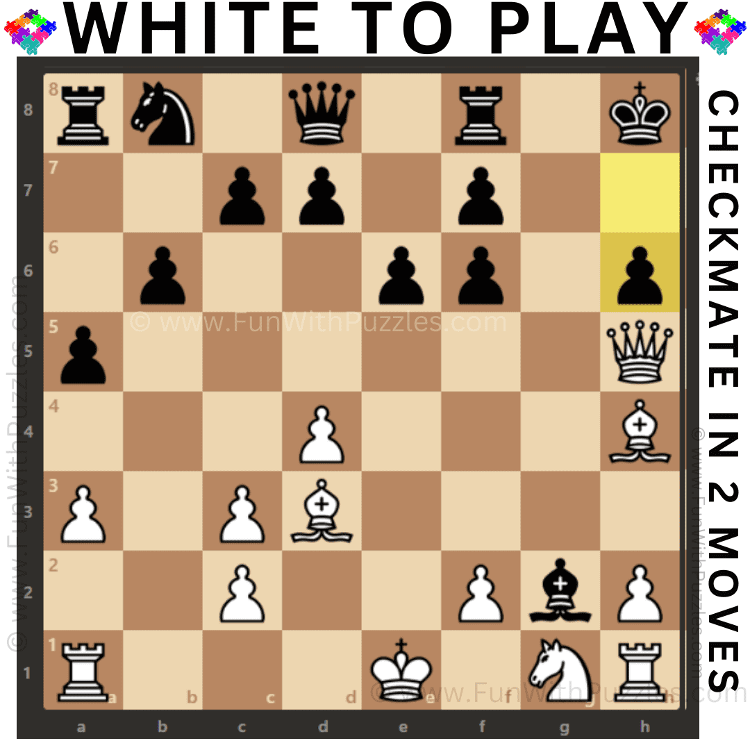 Chess, puzzles 09 - win in 2 moves 