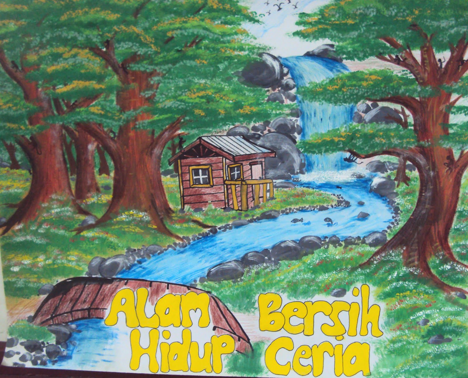 Gambar English Arts Resources Alam  Ceria School Poster  Competition Gambar Lukisan  di Rebanas 
