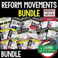 Reform Movements 1800s Activities, Google Activities, American History Timelines, American History Word Walls, American History Test Prep, American History Outline Notes, American History by President Research, American History Mapping Activities, American History Biography Profiles, American History Interactive Notebooks