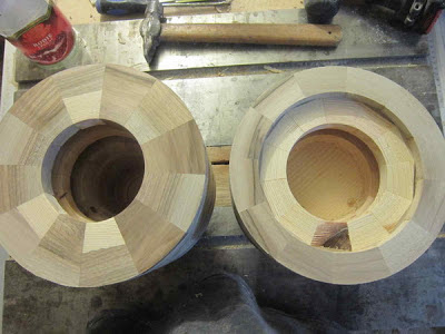 segmented walnunt vase