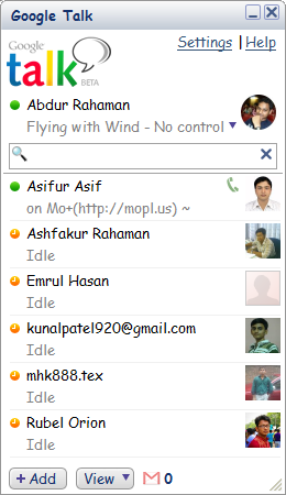 Google Talk Window with Friends