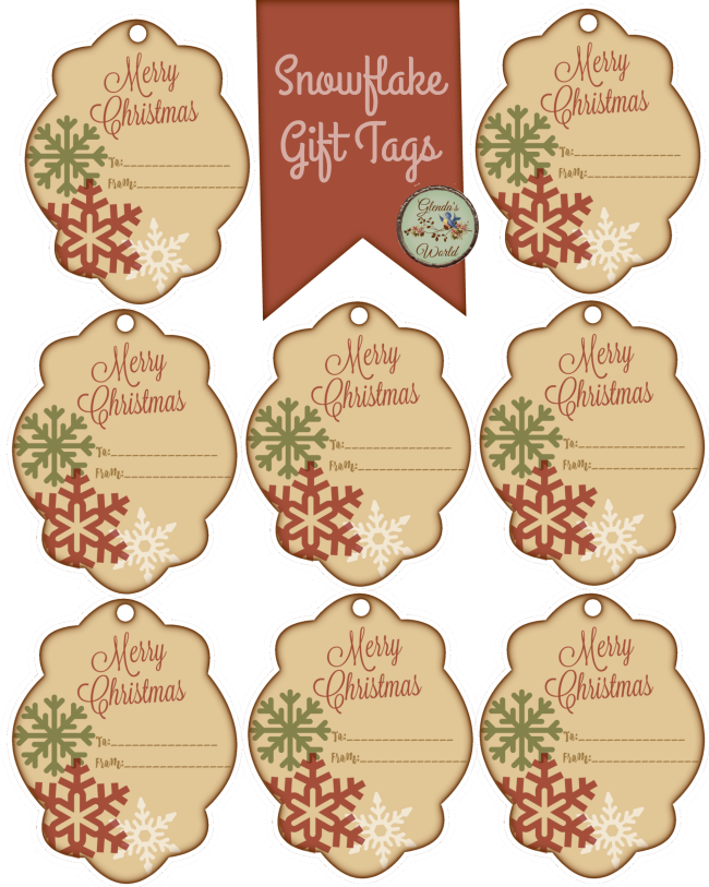 Christmas with Glenda: Snowflake Gift Tags