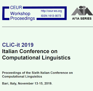 Schermata della pubblicazione online degli atti CLiC-it 2019