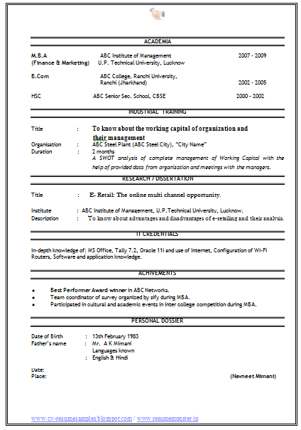 Sales Executive Resume Sample Free Download