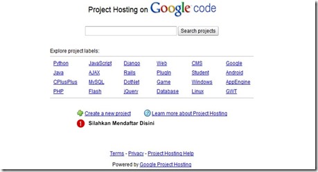 Cara Mendaftar di Google Code