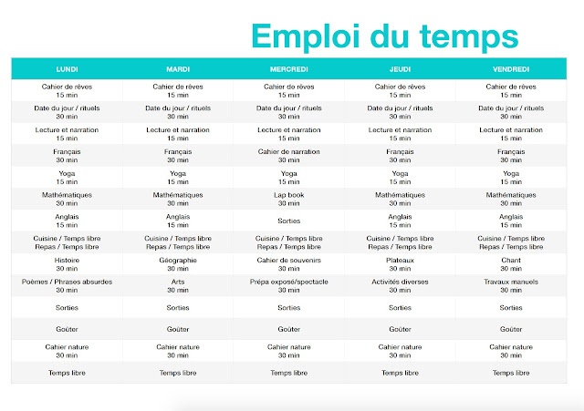 || Carnet de bord IEF # 3 : Notre emploi du temps (PS et CP)