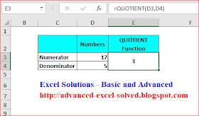 How to Use Quotient Function in Excel 