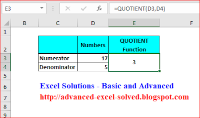 How to Use Quotient Function in Excel 