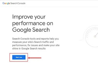 صفحة ترحيب Google Search Console
