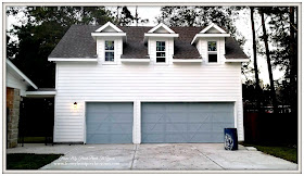 Suburban-White- Farmhouse-Garage-Stonework-From My Front Porch To Yours
