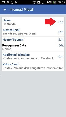 cara mengganti nama fb sesuka hati