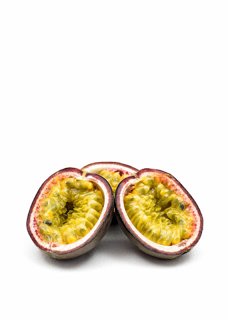 Passion fruit three halfs