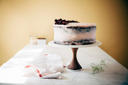 a naked hibiscus chocolate cake