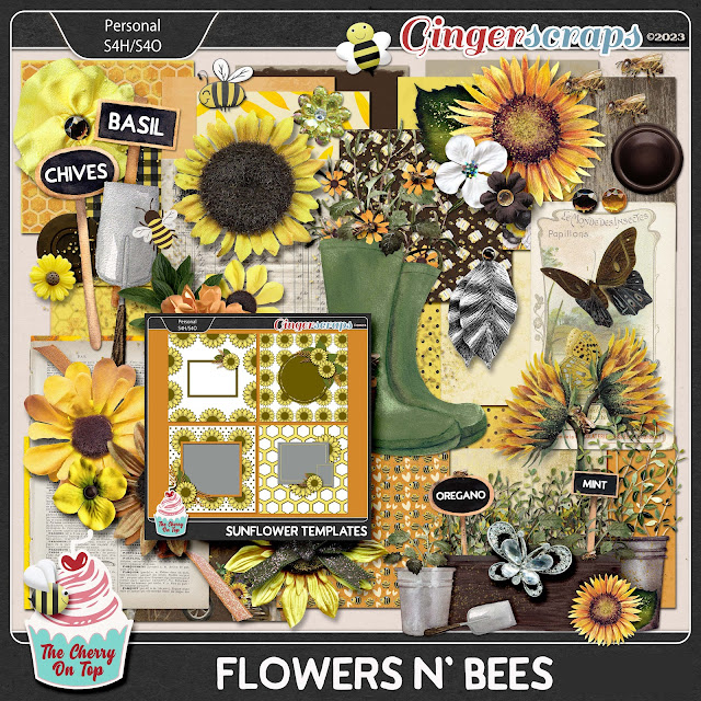 sunflowers and bees scrapbooking