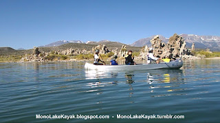 Canoeing on Mono Lake - Towers in the background