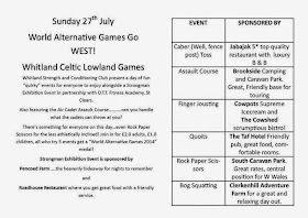 Details of the World Alternative Games Go West event taking place in Whitland on the 27th of July 2014