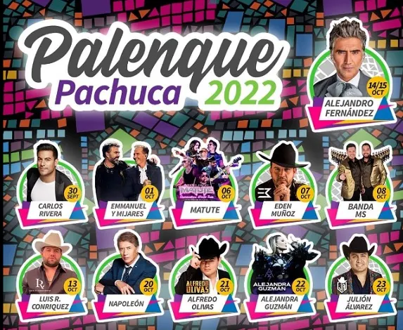 Palenque Pachuca 2022 Cartelera