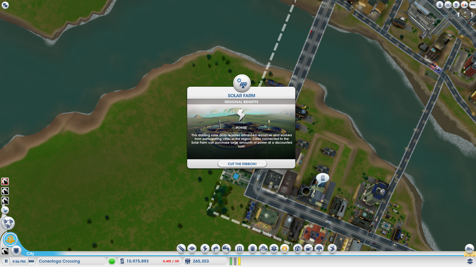 Dusty Diodes: SimCity Solar Power Plant