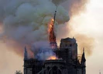 Cattedrale notre dame in fiamme