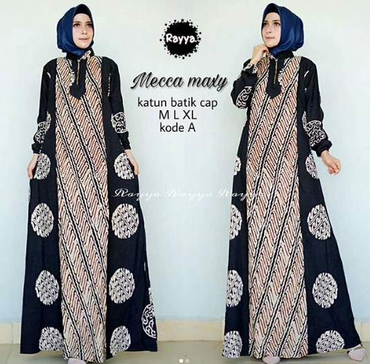 Kombinasi Satin Model Baju Gamis Batik Kombinasi Kain Polos Remaja