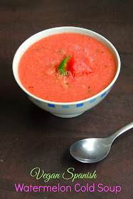 Gazpacho, Vegan Spanish Cold Soup, Watermelon Gazpacho