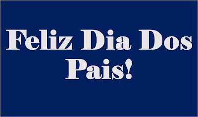 A imagem de fundo azul e caracteres em branco está: Feliz Dia dos Pais!