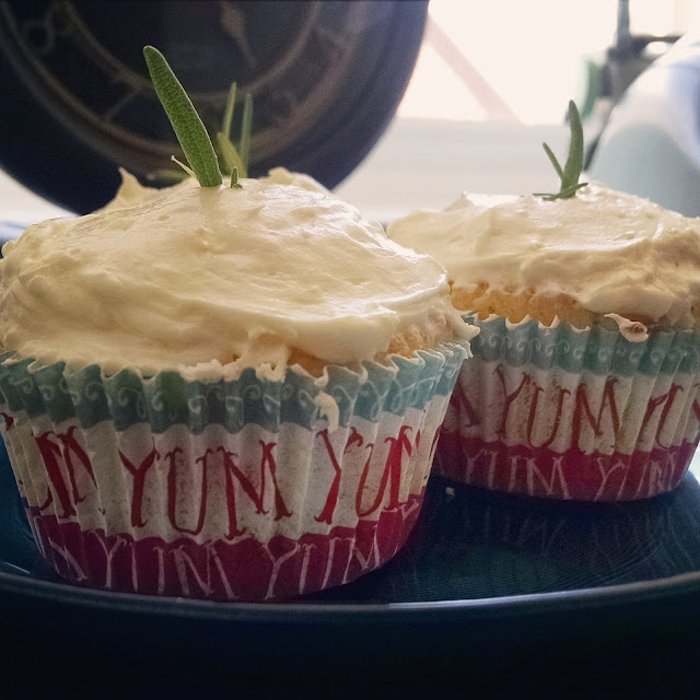 rosemary lemon zest cupcakes from sweet, savory, and sometimes boozy cupcakes cookbook