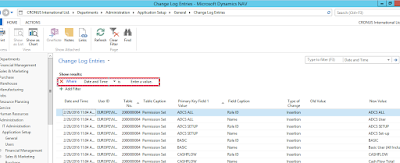 Change log-User Activity Tracking-Dynamics NAV