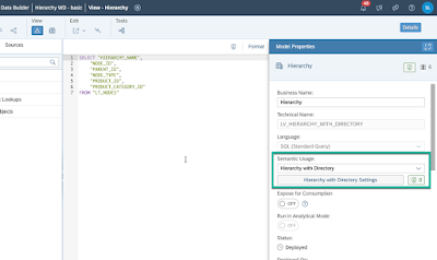 Modeling a basic Hierarchy with Directory in SAP Datasphere