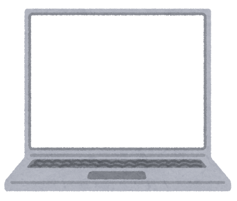 無料イラスト かわいいフリー素材集 白い画面のノートパソコンのイラスト