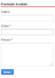 memasang contact form di blogspot