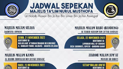 Jadwal Majlis Nurul Musthofa 20-26 November 2022