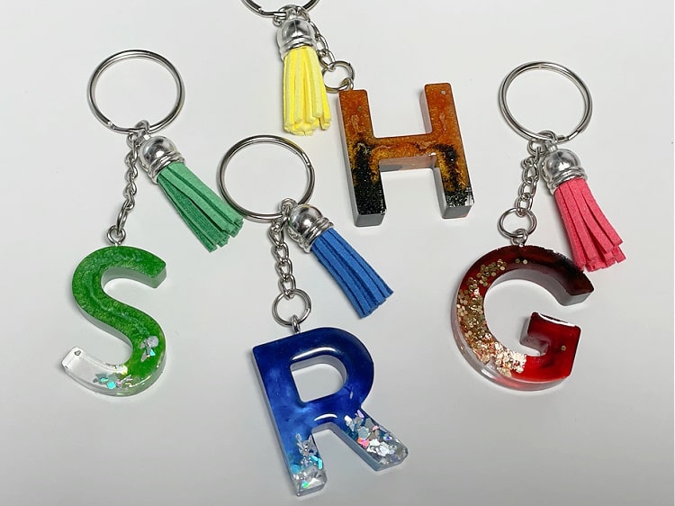 5 Little Monsters: Resin Initial Keychains