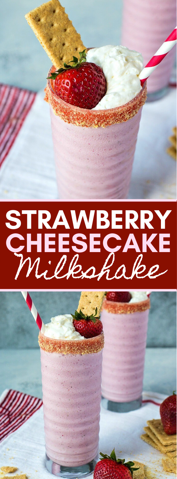  STRAWBERRY CHEESECAKE MILKSHAKE #drinks #desserts