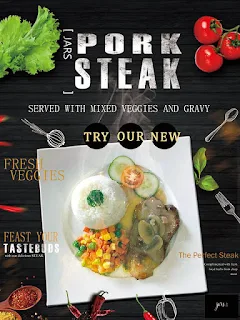 Creative Pork Steak Menu template