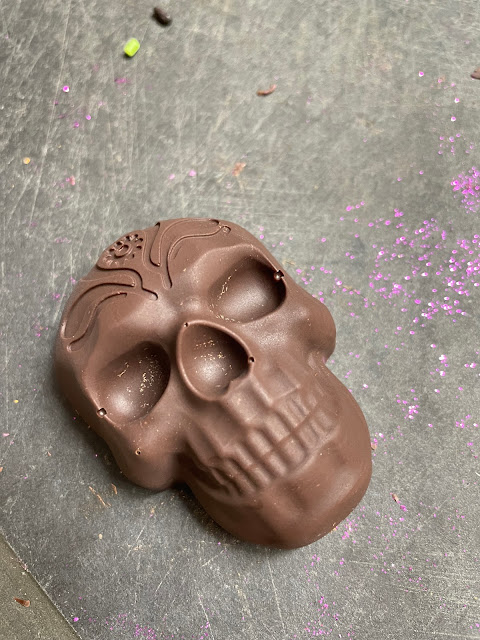 Hot chocolate bomb skull, dia de los muertos treats