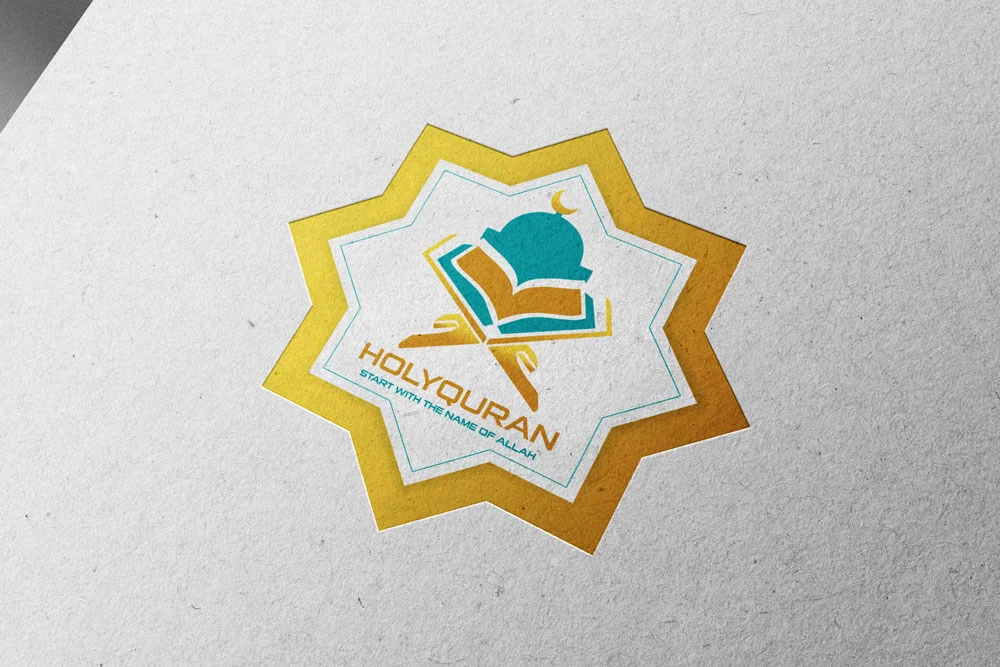 Flat minimalist logo Design For holy Quran