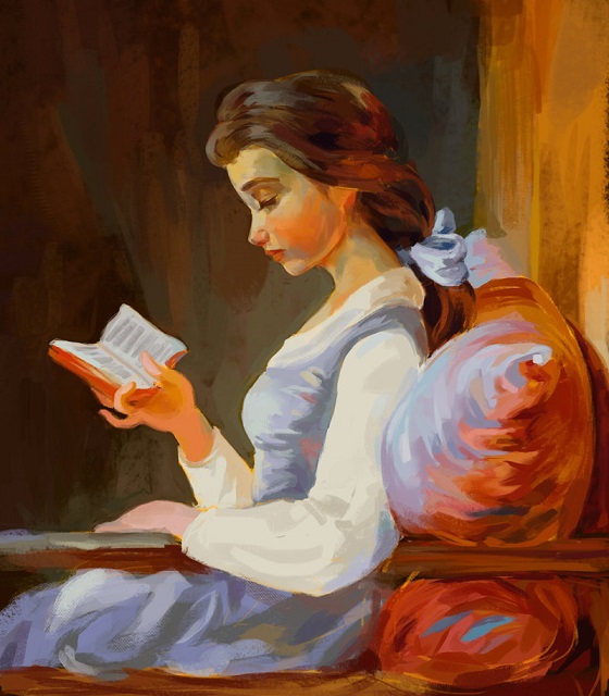 Book Girl Art Of The Day Belle Beauty And The Beast